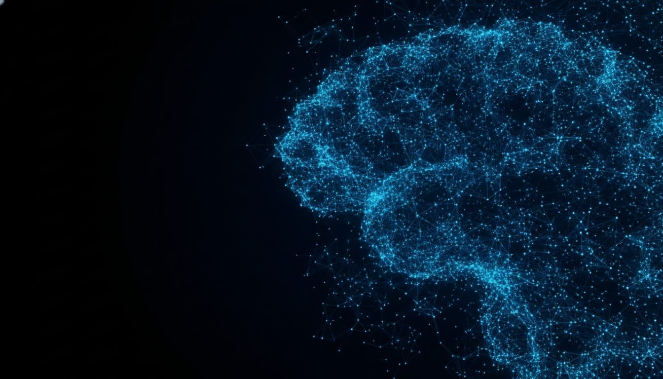 Abstract neural network of glowing nodes